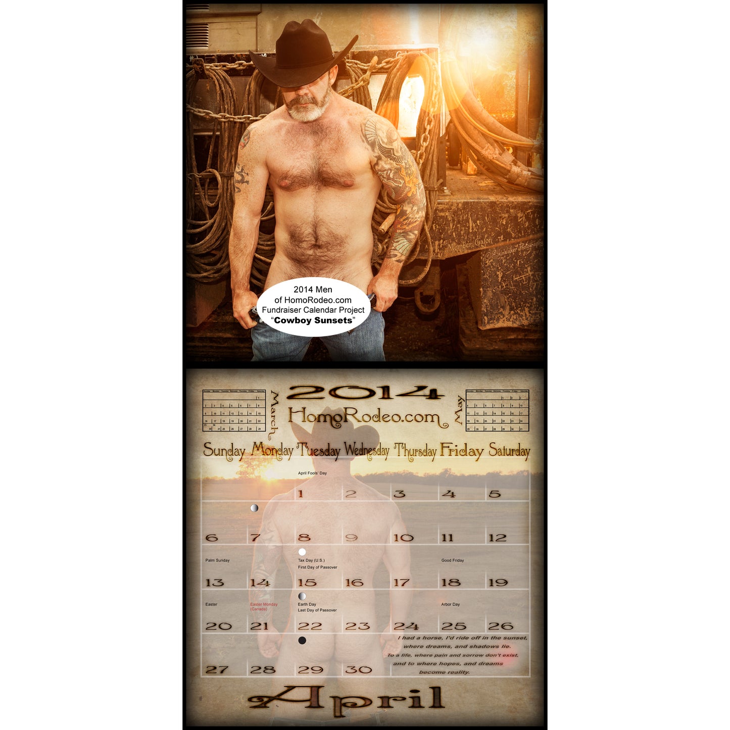 Calendars - 2014 Cowboy Sunsets *Full-nude image 5