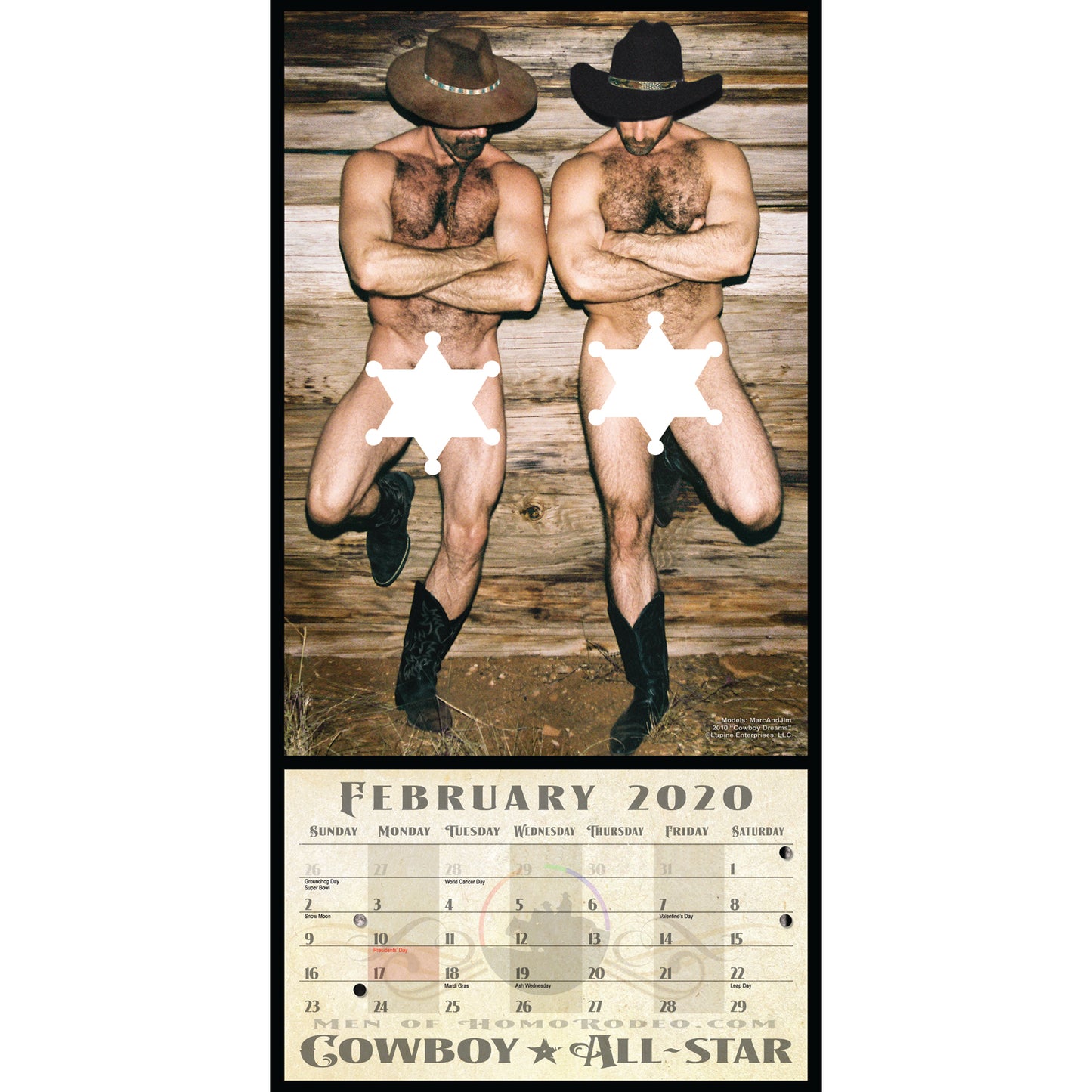 Calendars - 2020 Calendar Nude Cowboy All-star 1' x 2' LARGE Collectors Edition image 3
